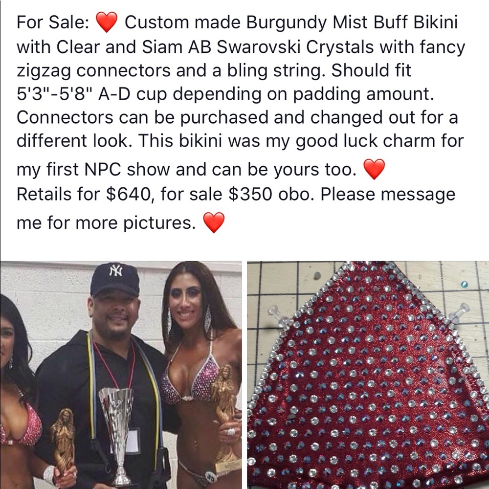 Custom Buff Bikini made for Fitness Competitions